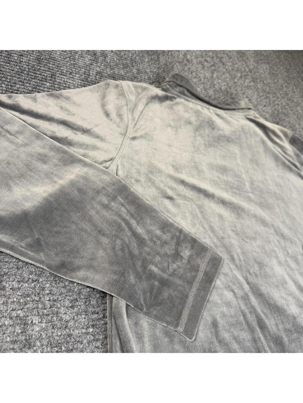 Y2K Faded Glory Women’s XL Gray Retro Fleece Velour Jacket Full-Zip Comfy Soft